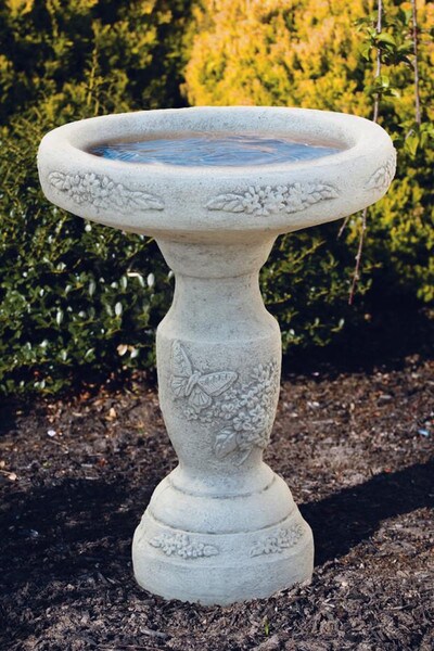 One Piece Lilac Bird Bath 22" High